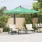 vidaXL Parasol met stalen paal 269x269x235 cm groen, Verzenden, Nieuw, 2 tot 3 meter