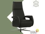 Leren relaxfauteuil Note - Toledo Nero (zwart) - Small, Huis en Inrichting, Fauteuils, Nieuw, Ophalen of Verzenden, 50 tot 75 cm