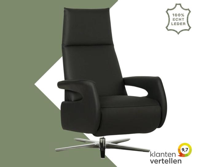 Leren relaxfauteuil Note - Toledo Nero (zwart) - Small, Huis en Inrichting, Fauteuils, 50 tot 75 cm, 75 tot 100 cm, Nieuw, Leer