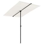 Tuinparasol 2x1.5m Zandwit - Retourdeal - Verstelbaar, Verstelbaar, Nieuw, Ophalen of Verzenden, 1 tot 2 meter