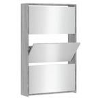 Grijze Schoenenkast met Spiegel - Retourdeal! - Compact, Ophalen of Verzenden, Nieuw, Modern