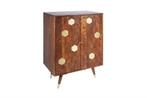 Massieve barkast MYSTIC LIVING 75cm acacia bruin goud retro, Huis en Inrichting, Kasten | Overige, Ophalen of Verzenden, Nieuw