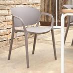 *WOONWINKEL* Kave Home Ania Plastic Tuinstoel Stapelbaar Bru, Huis en Inrichting, Stoelen, Verzenden, Nieuw, Bruin, Kunststof