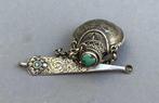 Snuffbottle met Lepel - Snuiftabak-fles (2) - Zilver,, Antiek en Kunst