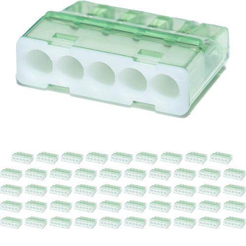 Lasklem - Vintex - 5 Polig - 0.2-2.5 mm2 - Wit - 50 Stuks, Doe-het-zelf en Verbouw, Elektra en Kabels, Nieuw, Ophalen of Verzenden