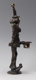 Beeldje, De clown - 17 cm - Brons