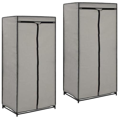 Grijze Kledingkasten (2 stuks) - OP = OP! - Ruime deal, Huis en Inrichting, Kasten | Kledingkasten, 50 tot 75 cm, Met hangruimte
