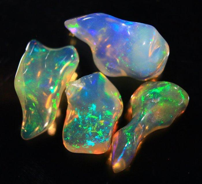 Geen reserve - Ct. 7,60 Opale Etiopië Natuurlijk Topkleur, Verzamelen, Mineralen en Fossielen