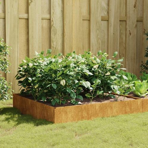 vidaXL Plantenbak verhoogd 100x100x33,5 cm cortenstaal, Tuin en Terras, Bloembakken en Plantenbakken, 100 cm of meer, Nieuw, Metaal