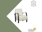 Leren fauteuil Glory - Hermes Djerba (crème), Huis en Inrichting, Fauteuils, Nieuw, Ophalen of Verzenden, 50 tot 75 cm, Industrieel, Modern