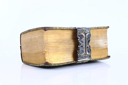 Antieke Bijbel (Circa 1850) met Zilveren Slot (Erg Goede, Antiek en Kunst, Antiek | Boeken en Bijbels