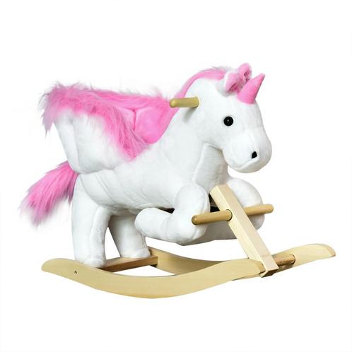 TRUUSK Schommelpaard Schommeldier Voor Kinderen, Roze+Wit, 6, Kinderen en Baby's, Speelgoed | Hobbelfiguren, Nieuw, Verzenden