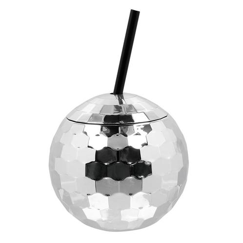 Disco Zilveren bekers Met Rietje, Hobby en Vrije tijd, Feestartikelen, Nieuw, Verzenden