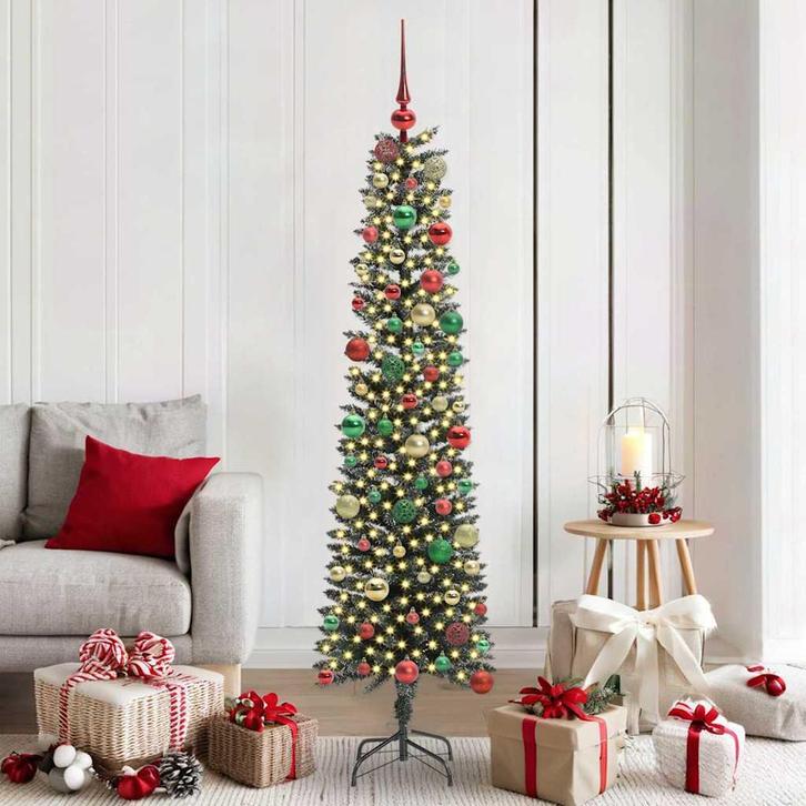 vidaXL Kunstkerstboom met 300 LED Groen 50.5 x 50.5 x 180 cm, Diversen, Kerst, Nieuw, Verzenden