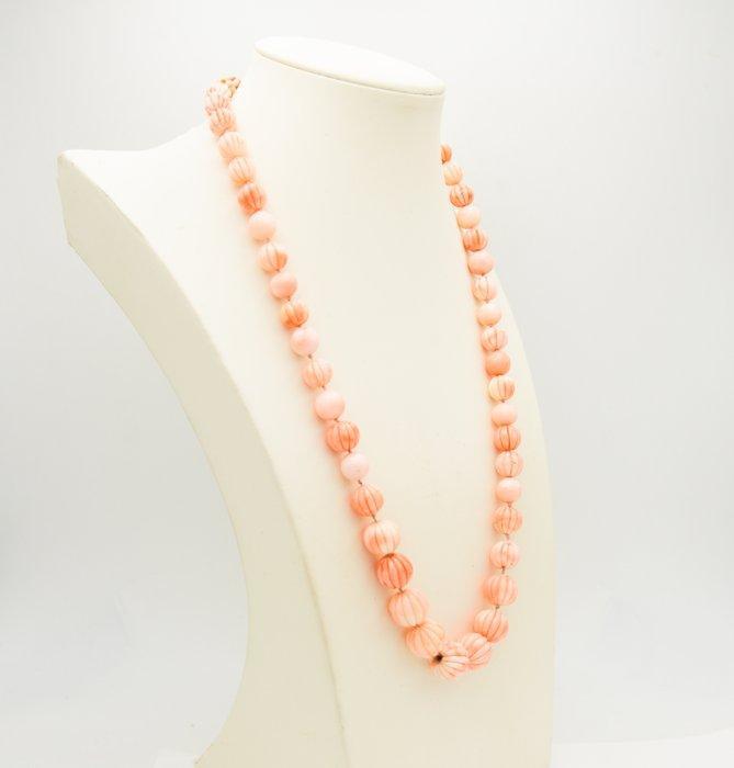 Halsketting - 18 karaat Geel goud Koraal, Sieraden, Tassen en Uiterlijk, Kettingen