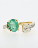 Cocktailring - 14 karaat Geel goud - 1.60ct. tw. Diamant, Sieraden, Tassen en Uiterlijk, Antieke sieraden