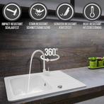 Spoelbak - Wasbak - Keuken - Graniet - 32x19x39 cm - Zilver, Huis en Inrichting, Verzenden, Zo goed als nieuw