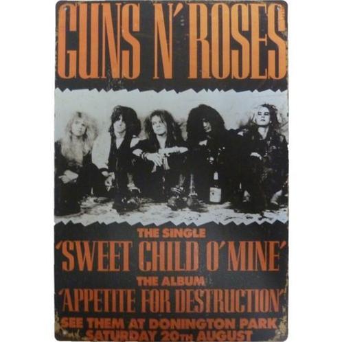 Wandbord reclamebord concert muziek Guns N Roses bord, Verzamelen, Posters, Nieuw, A4 of kleiner, Muziek, Rechthoekig Staand, Verzenden