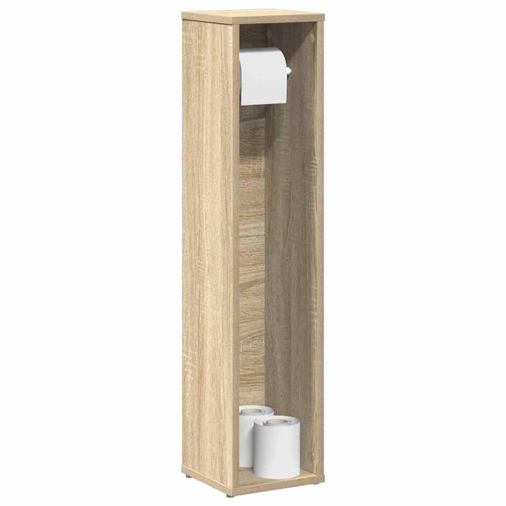 vidaXL Badkamerkast met rolhouder 20,5x20x90 cm sonoma, Huis en Inrichting, Badkamer | Badkamermeubels, (Half)hoge kast, Nieuw