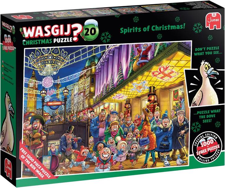 Wasgij Christmas 20 - De Geesten van Kerstmis Puzzel (2x1000, Hobby en Vrije tijd, Denksport en Puzzels, Nieuw, Verzenden