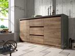 Dressoir in eiken (evt. met grijs) | 140x43x80 cm | Kast, Nieuw, 25 tot 50 cm, Industrieel, 100 tot 150 cm