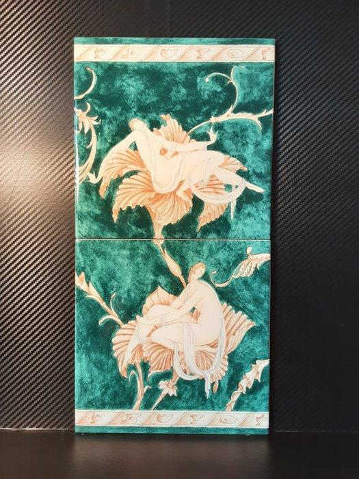 Ontwerp Tegel (2) - Vrouwen op bloemen - Ceramica Bardelli, Antiek en Kunst, Antiek | Meubels | Stoelen en Banken