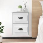 vidaXL Nachtkastjes 2 st wandgemonteerd 41,5x36x53 cm wit, Huis en Inrichting, Slaapkamer | Nachtkastjes, Minder dan 45 cm, Verzenden