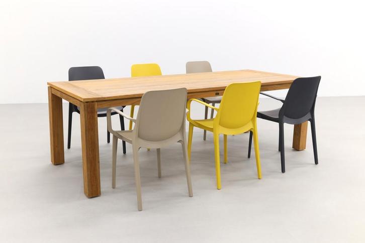 VDG Rome brown/Scab Ginevra multicolor 240 cm. tuinset, Tuin en Terras, Tuinsets en Loungesets, Tuinset, Nieuw, Hout, Verzenden