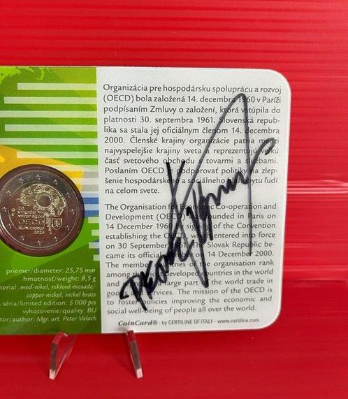 Slowakije. 2 Euro 2020 OECD - Signed by the Author (Zonder, Postzegels en Munten, Munten | Europa | Euromunten