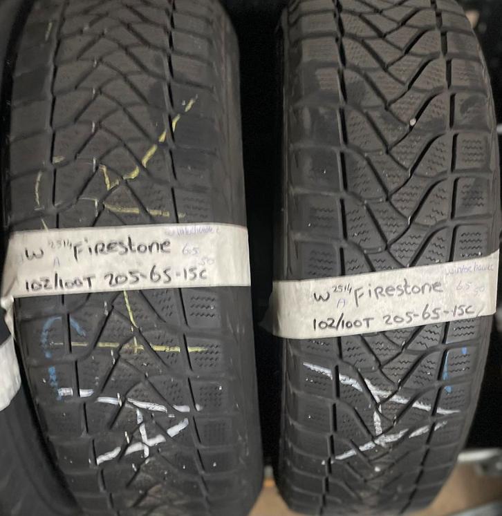 2x205-65-15C Firestone Winter 2x6.5m €50 Per Band 205 65 15C, Auto-onderdelen, Banden en Velgen, 15 inch, Winterbanden, 205 mm