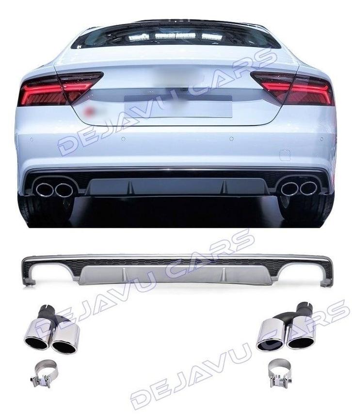 S7 Look Diffuser + Uitlaat sierstukken voor Audi A7 4G, Auto diversen, Tuning en Styling, Ophalen of Verzenden