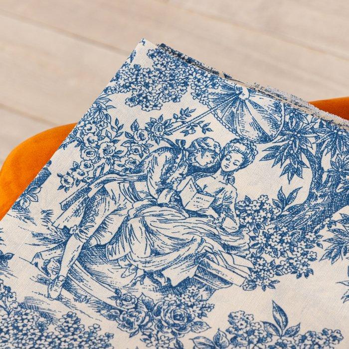 Tessuto Toile de Jouy Blu – 2,8 x 2,5 m - Meubelstof - 2.5 m, Antiek en Kunst, Antiek | Kleden en Textiel