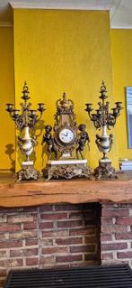 Klok en garnituur set (3) - Brevettato - Marmer, Metaal -