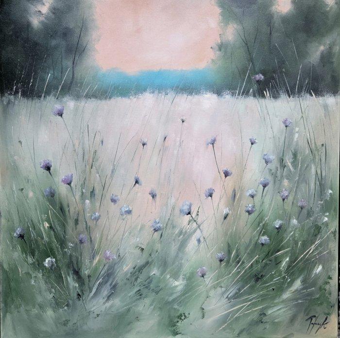 R. Popczyk - Summer field, Antiek en Kunst, Kunst | Schilderijen | Modern