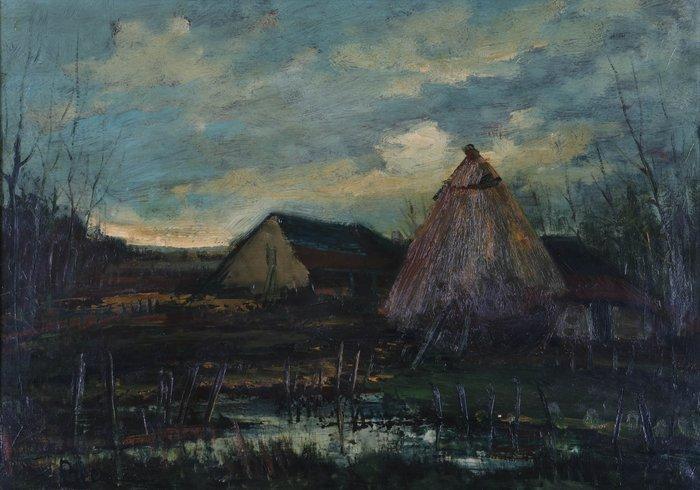 Marinus Bies (1894-1975) - Boerderij in de Peel, Antiek en Kunst, Kunst | Schilderijen | Klassiek