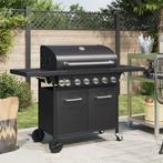 vidaXL Gasbarbecue met 7 branders gepoedercoat staal zwart, Tuin en Terras, Gasbarbecues, Verzenden, Nieuw
