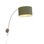 Wandbooglamp staal met kap groen 35/35/20 verstelbaar, Nieuw, Overige materialen, Modern