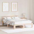 vidaXL Bedframe met hoofdeinde Bruin 140 x 200 cm Massief, Verzenden, Nieuw, Bruin, Hout