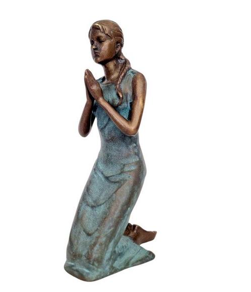 Beeldje - Biddende dame - Brons, Antiek en Kunst, Curiosa en Brocante