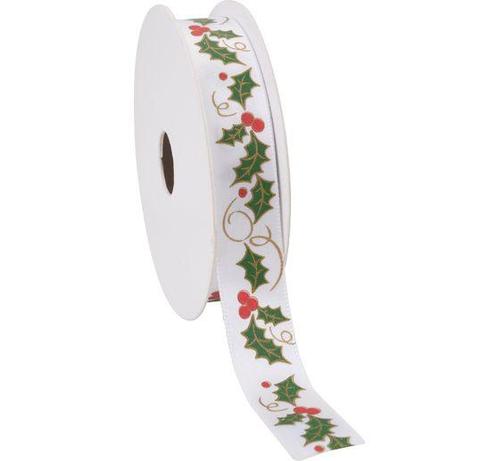 Actie: bedrukt lint hulst - kerstlint 16 mm x 3 m  van e, Hobby en Vrije tijd, Knutselen, Nieuw, Ophalen of Verzenden