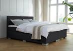 ACTIE! Boxspring Andorra 180 200 Zwart, Verzenden, Zwart, 180 cm, 200 cm