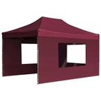 Partytent inklapbaar met wanden 4,5x3 m aluminium wijnrood, Tuin en Terras, Verzenden, Nieuw, 2 meter of meer, Partytent