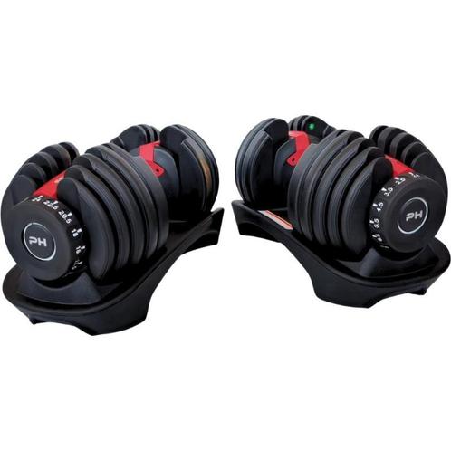 Verstelbare Dumbbells Set 24KG | 15 standen | Nu €70 korting, Sport en Fitness, Fitnessmaterialen, Armen, Benen, Borst, Buik, Rug