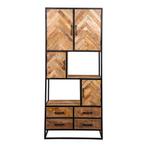 Vakkenkast Mangohout Gwenn 90 cm, Huis en Inrichting, Kasten | Boekenkasten, Nieuw, 50 tot 100 cm, Industriële meubels, 25 tot 50 cm