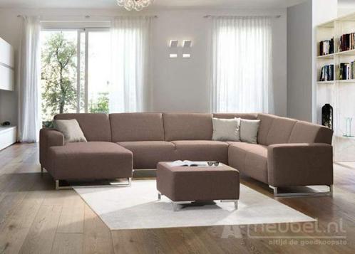 U-Bankstel Kerkdriel - u-banken - Taupe, Huis en Inrichting, Banken | Sofa's en Chaises Longues, Nieuw, Stof
