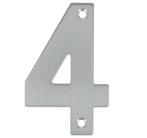 Huisnummer 4 opschroefbaar 100 mm RVS, Huis en Inrichting, Ophalen of Verzenden, Nieuw