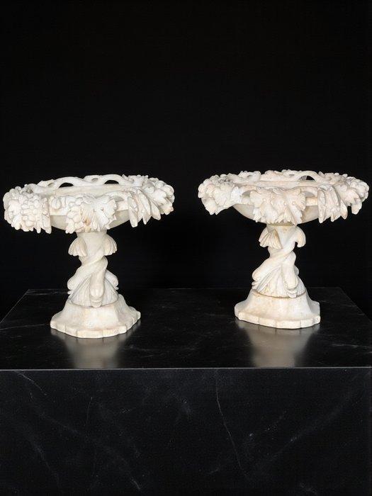 Vaas (2) - Albast - paar vazen, Antiek en Kunst, Antiek | Meubels | Stoelen en Banken