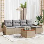 vidaXL Tuin Sofaset 6 pcs Beige, lichtgrijs 55 x 55 x 37 cm, Verzenden, Nieuw, Rotan