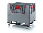 Palletbox opvouwbaar met 4 wielen en 3 sledes 120x100x114cm, Ophalen of Verzenden