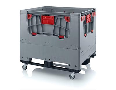 Palletbox opvouwbaar met 4 wielen en 3 sledes 120x100x114cm, Zakelijke goederen, Kantoor en Winkelinrichting | Magazijn, Stelling en Opslag